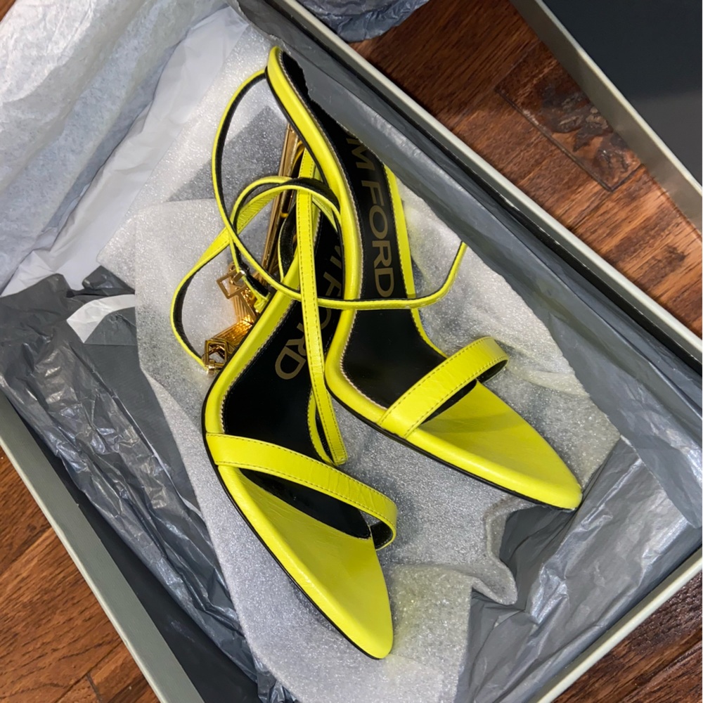 Tom Ford Neon Yellow Strappy Heels